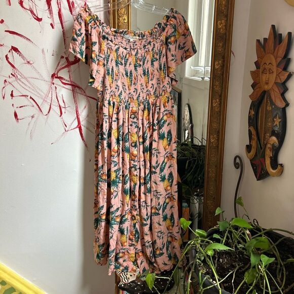 C&C California Pink Pineapple Print Midi Dress - Picture 9 of 16